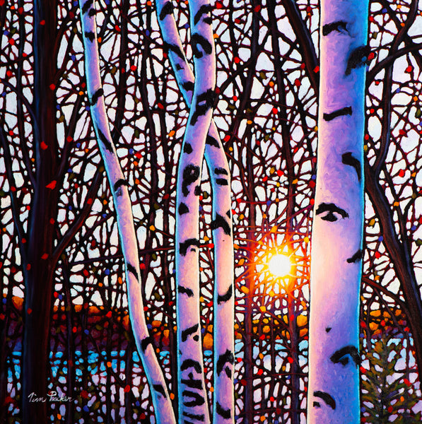 Morning Glow, Lake Baptiste - Available at 8" by 8", 12" by 12" and 16" by 16"