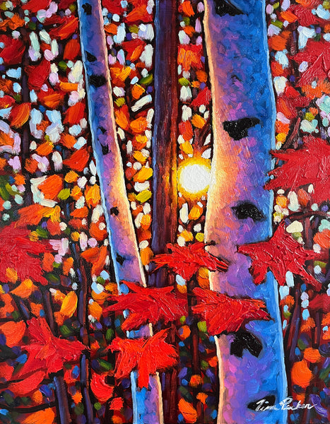 *ORIGINAL OIL* Crimson Blaze 11" by 14"