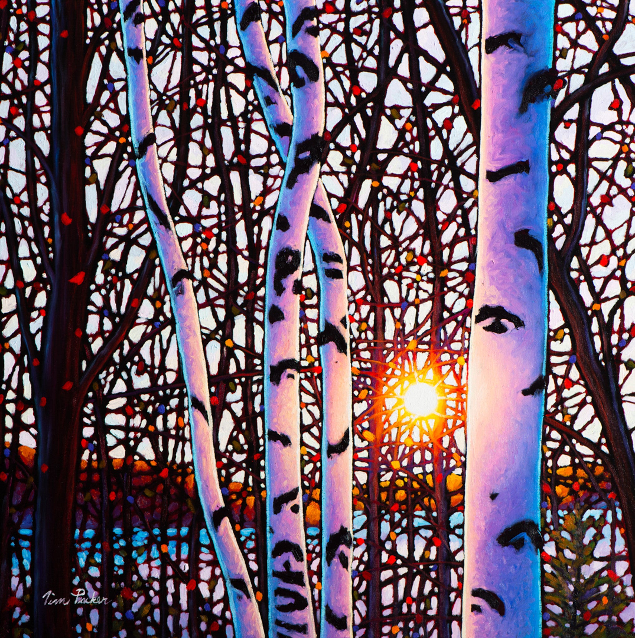 Morning Glow, Lake Baptiste -  Available at 8" by 8", 12" by 12" and 16" by 16"
